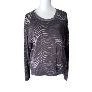 Rails Small Marlo Pullover Sweater Charcoal Watercolor Stripes Black Gray